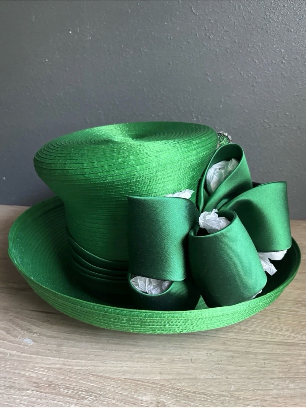 shellie mcdowell millinery Green Silk Church Hat